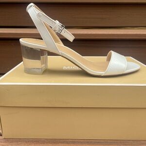 Michael Kors, strappy white leather heels. Size 10